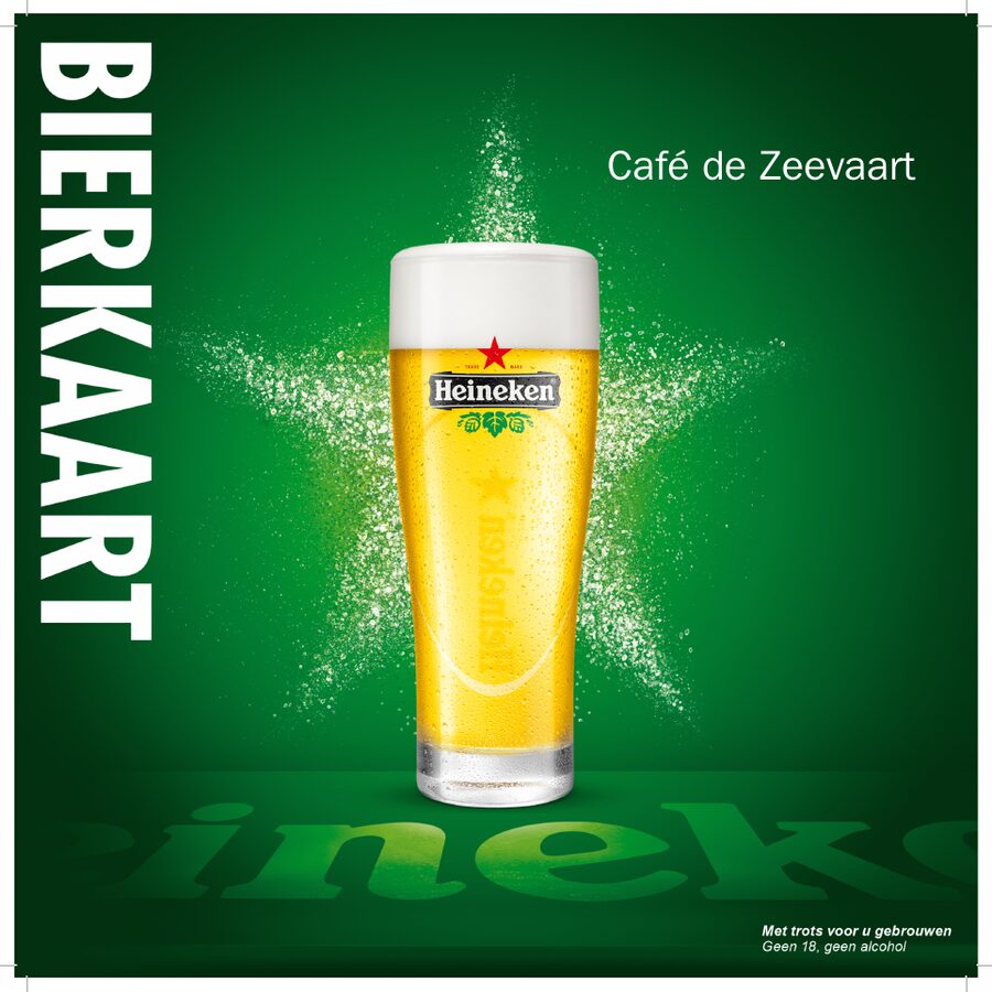 Voorkant van de bierkaart van Café de Zeevaart